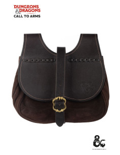 Bolsa de couro medieval modelo Kidney, marrom