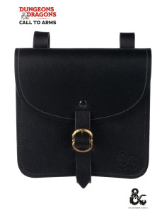 Bolsa de aventureiro medieval em couro, preta