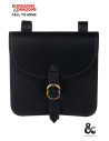 Bolsa de aventureiro medieval em couro, preta