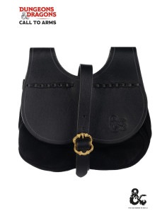 Bolsa de couro medieval modelo Kidney, preta