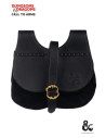 Bolsa de couro medieval modelo Kidney, preta