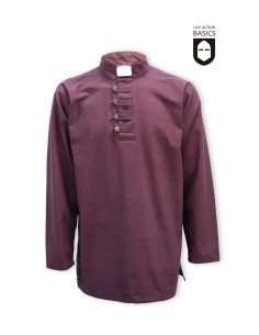 Camisa medieval com botões, marrom