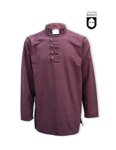 Camisa medieval com botões, marrom