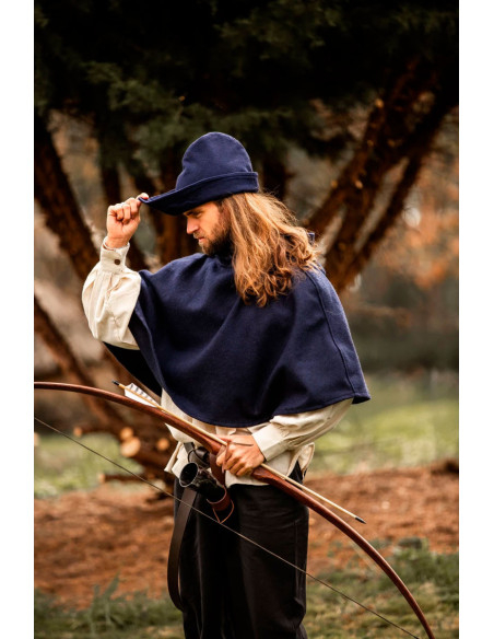 Chapéu Robin Hood em lã azul