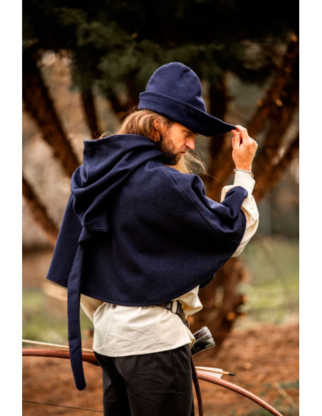 Chapéu Robin Hood em lã azul