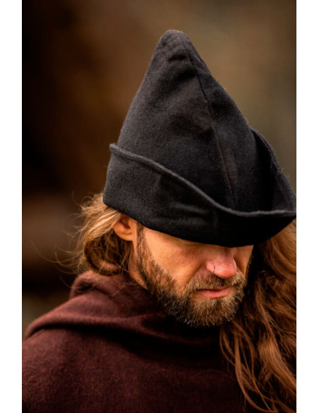 Chapéu Robin Hood em lã preta