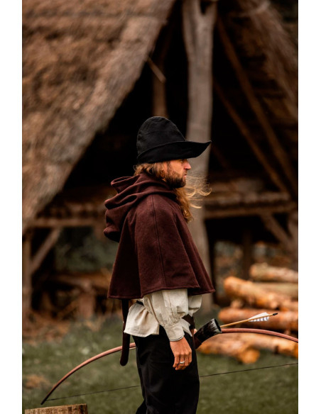 Chapéu Robin Hood em lã preta