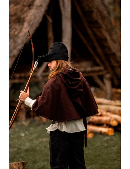 Chapéu Robin Hood em lã preta