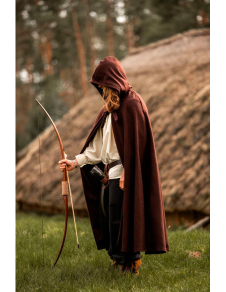 Clássico medieval Elinor manto marrom...