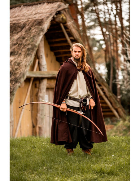 Clássico medieval Elinor manto marrom...