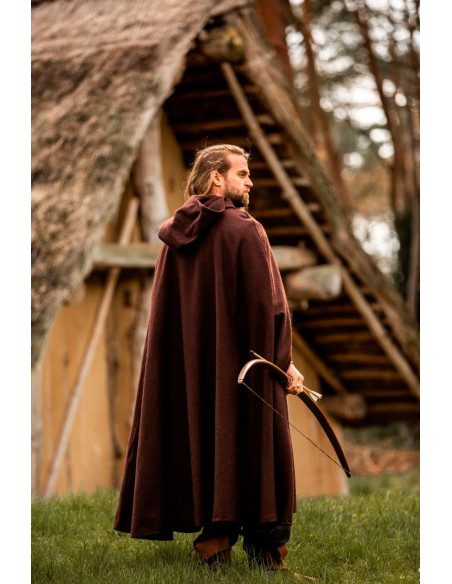 Clássico medieval Elinor manto marrom...