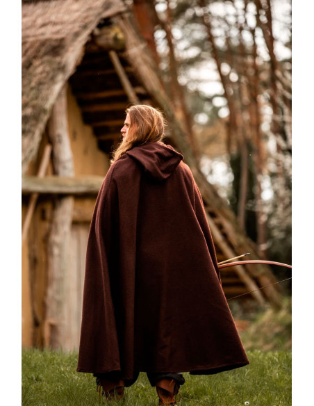 Clássico medieval Elinor manto marrom...