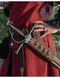 Baldric medieval de couro para espadas modelo Volkmar 2
