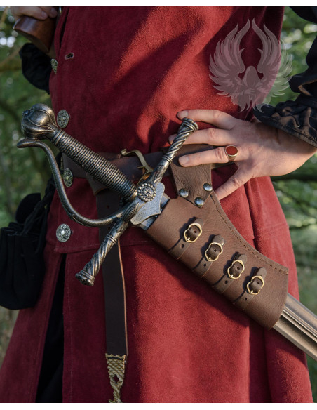 Baldric medieval de couro para...