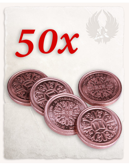 Conjunto de 50 moedas de cobre para LARP