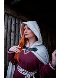 Capa de lã medieval modelo Tjark, cor natural 2