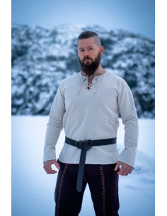 Cinto de couro com argola, preto