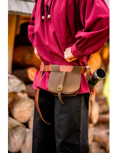 Bolsa de couro medieval modelo Udo, marrom