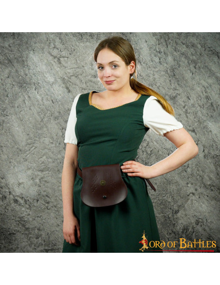 Bolsa medieval redonda com prato