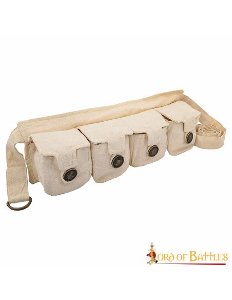 Cinto druida com 4 bolsos de algodão