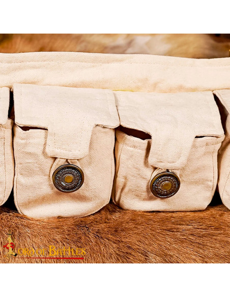 Cinto druida com 4 bolsos de algodão