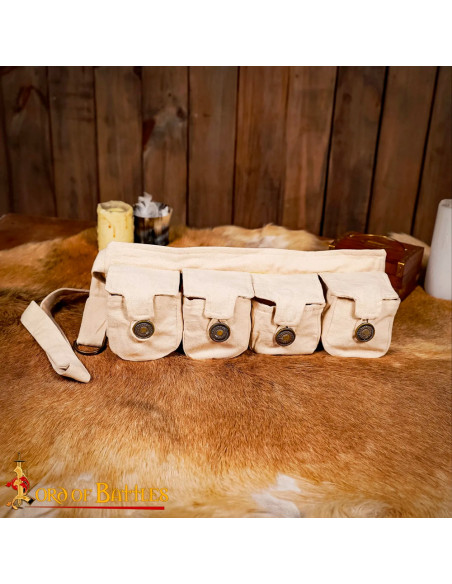 Cinto druida com 4 bolsos de algodão