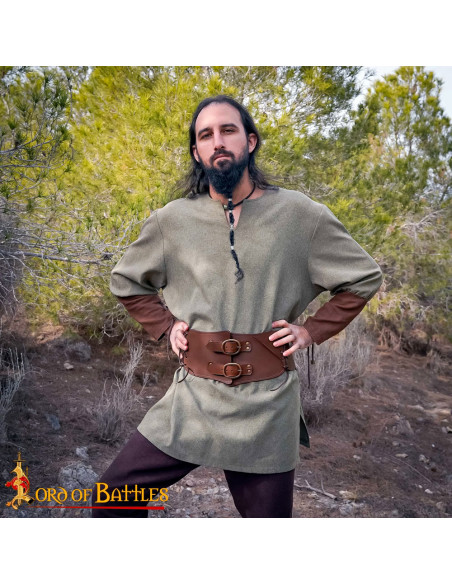 Cinto de couro duplo guerreiro (111,8...