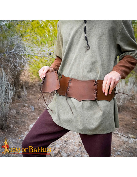 Cinto de couro duplo guerreiro (111,8...