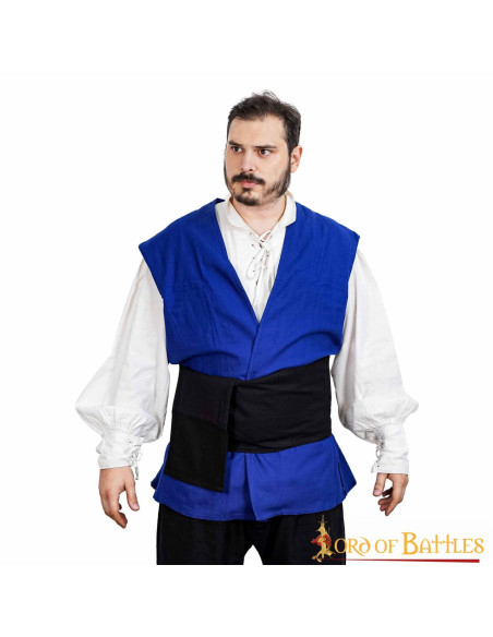 Cinto de lona preta pirata medieval