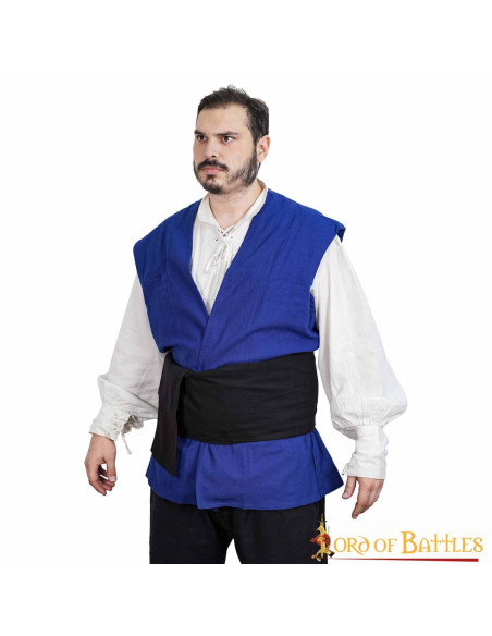 Cinto de lona preta pirata medieval