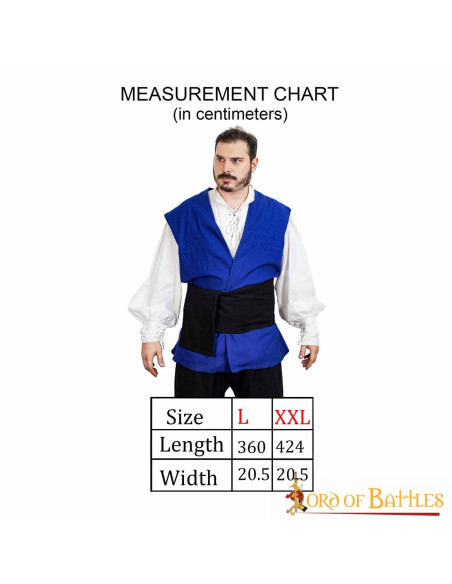 Cinto de lona preta pirata medieval