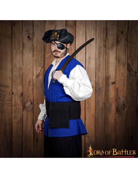 Cinto de lona preta pirata medieval