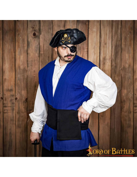 Cinto de lona preta pirata medieval