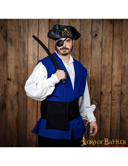 Cinto de lona preta pirata medieval