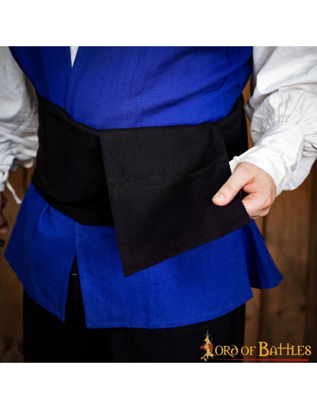 Cinto de lona preta pirata medieval