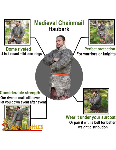 Anéis redondos de cota de malha de...