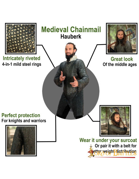 Cota de malha de aço macio com argola...