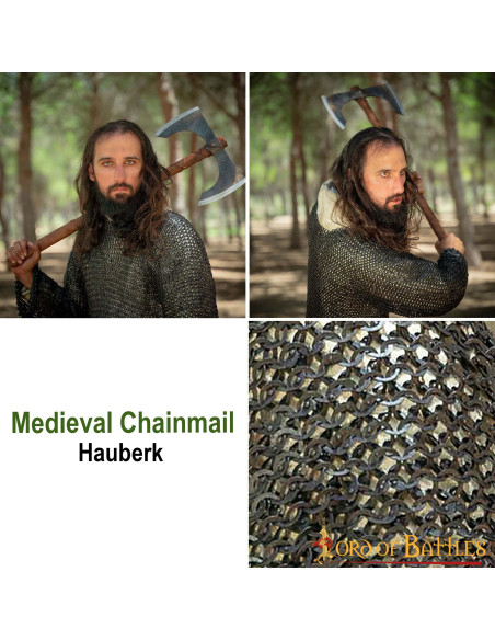 Cota de malha de aço macio com argola...