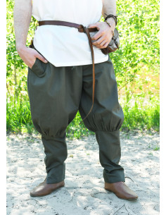 Calças vikings modelo Olaf, verde oliva