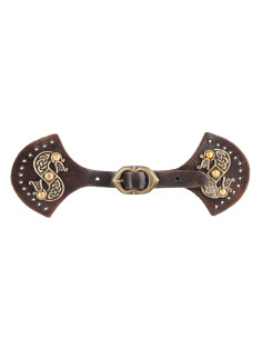 Fechamento de dragões modelo de capa de couro medieval 2