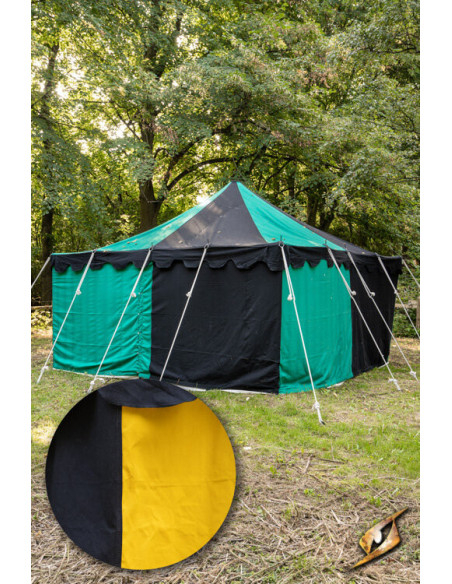 Tenda medieval, preto-amarelo 4 x 4...