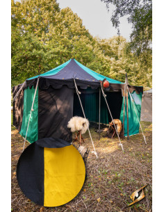 Tenda medieval, preto-amarelo 4 x 4 metros (versão compacta) 2