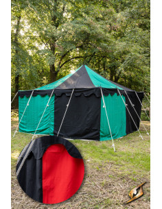 Tenda medieval, preto-vermelho 4 x 4 metros (versão...