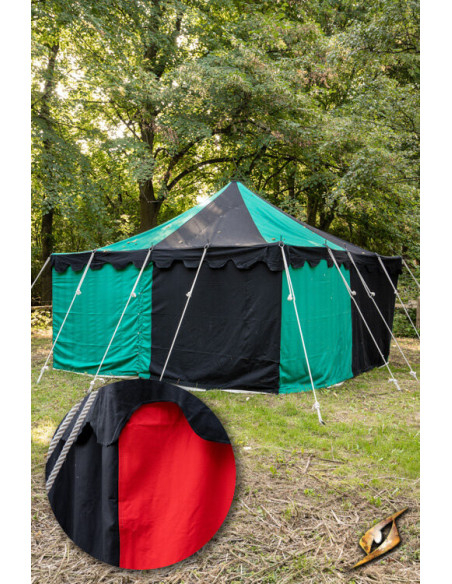 Tenda medieval, preto-vermelho 4 x 4...
