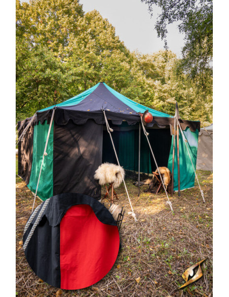 Tenda medieval, preto-vermelho 4 x 4...