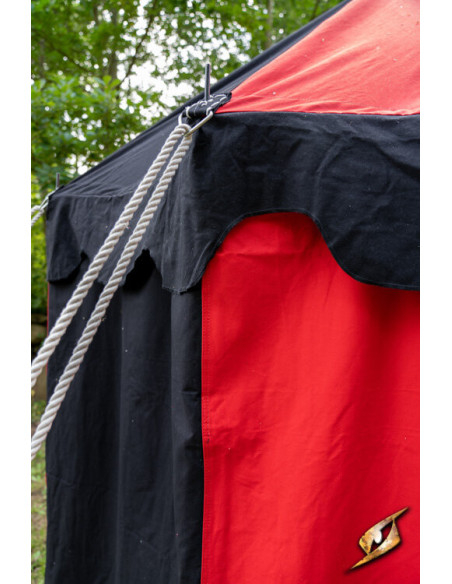 Tenda medieval, preto-vermelho 4 x 4...