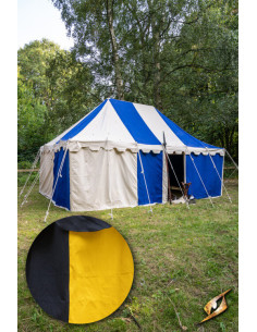 Tenda marquise medieval, preto-amarelo 4 x 6 metros....