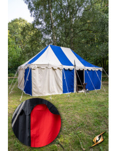 Tenda marquise medieval, preto-vermelho 4 x 6 metros....