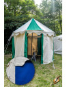 Tenda pavilhão medieval, azul natural de 3 metros. (Versão compacta)
