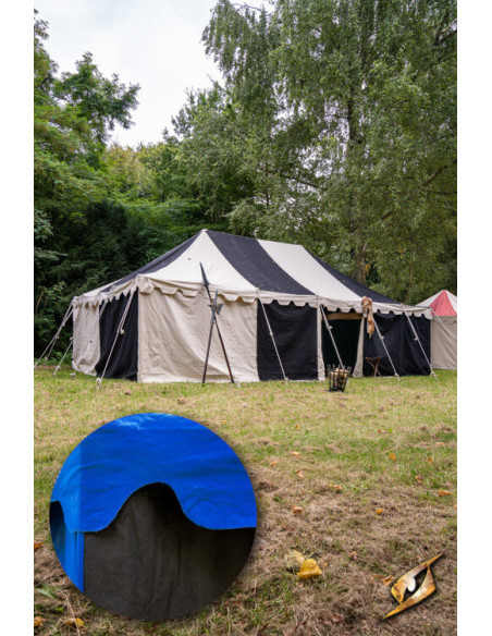 Tenda marquise medieval, preto-azul 5...